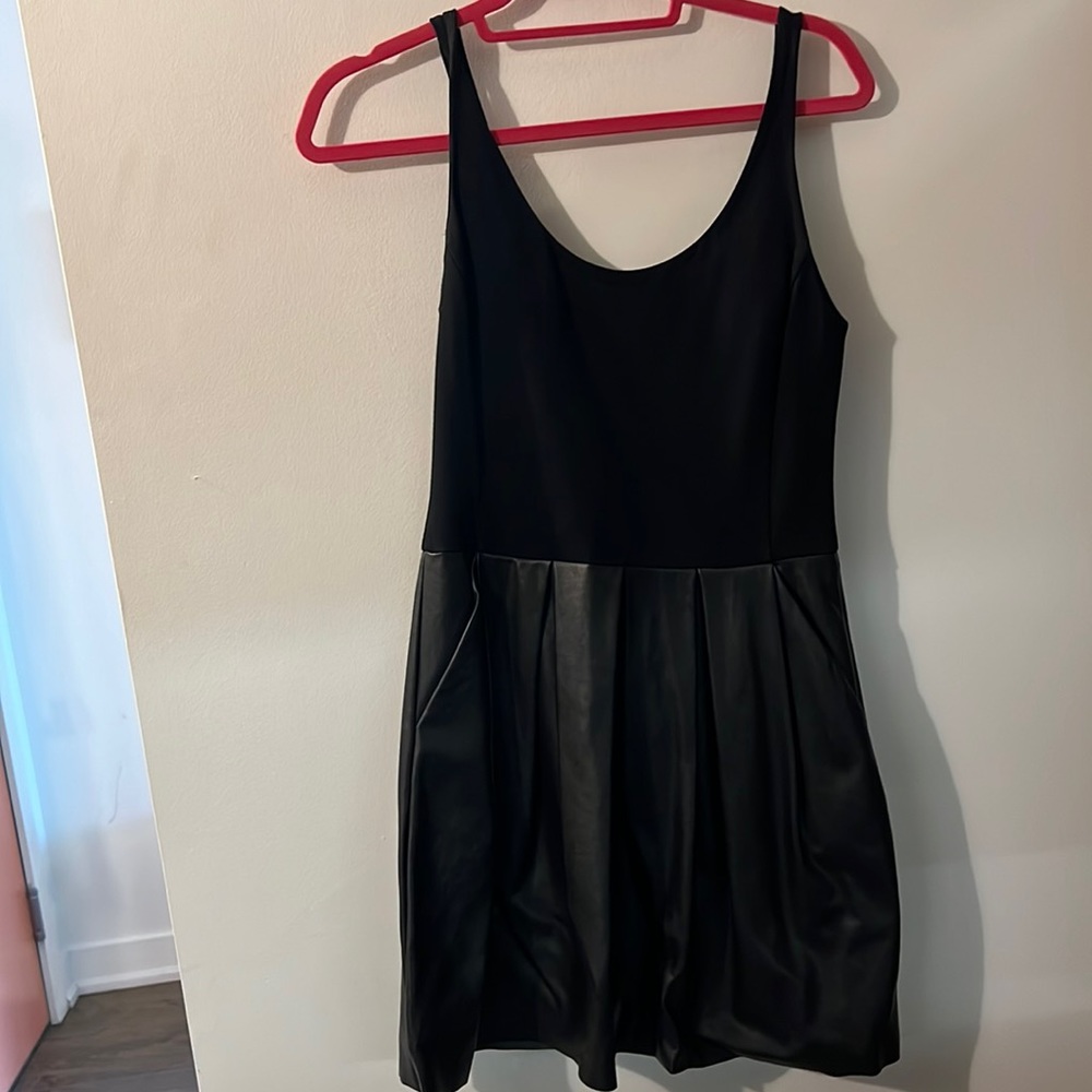 Leather mini dress